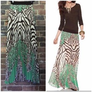 ANDREW CHARLES Animal Print Maxi Skirt -small